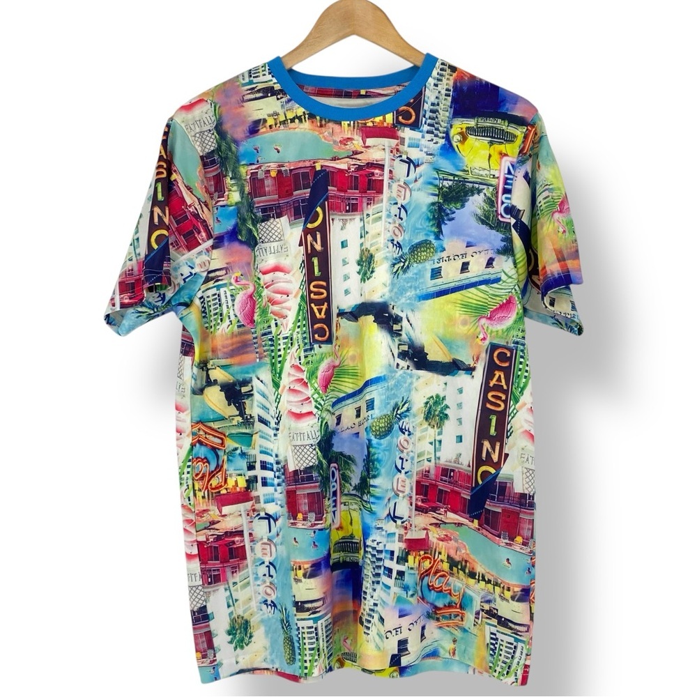 Surf Society Men's Colorful Graphic Crew Neck Shirt Size Large